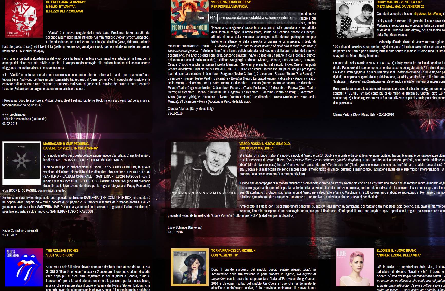 Rassegna stampa dei Proclama